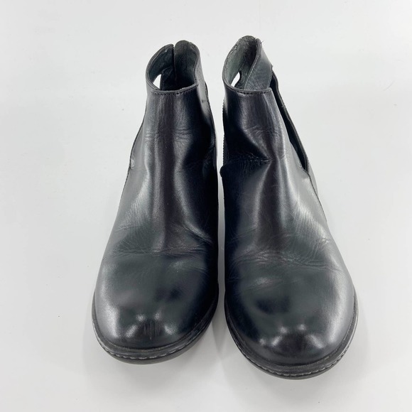 Dansko Black Bonita Cutout Back Zip Block Heel Booties Size EU 41 - Picture 2 of 14